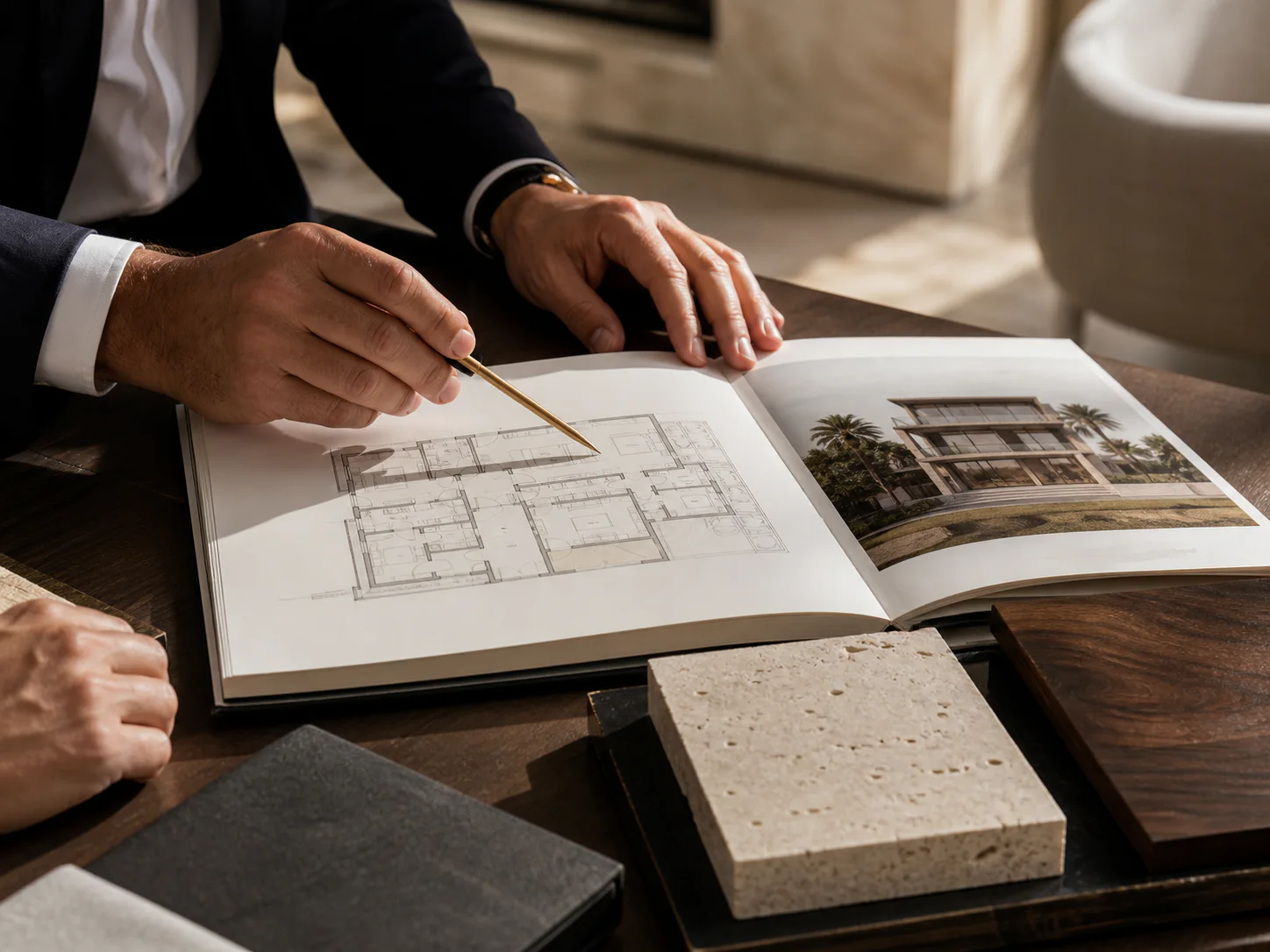 Architectural plans and material selections under review